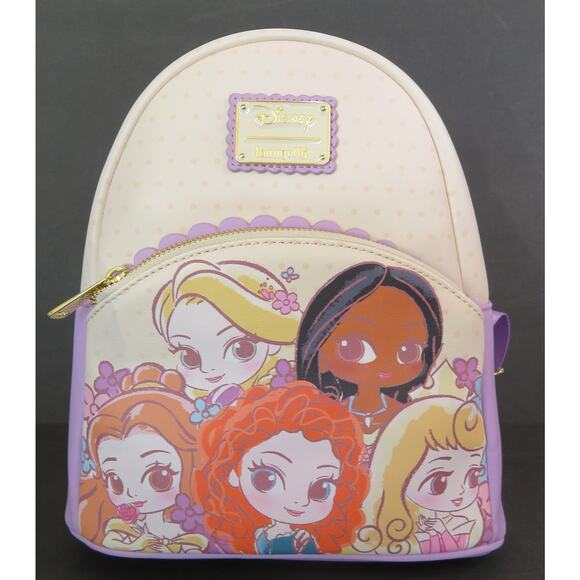 New DISNEY X LOUNGEFLY Princess Chibi and Friends Saves Herself Backpack - Picture 1 of 9
